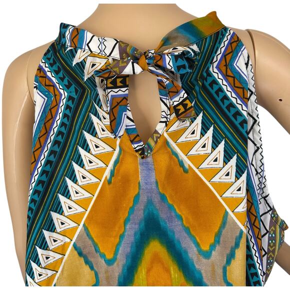 2/$15 Ashley Stewart Scarf Hem Halter Top Boho Southwestern 3X Plus Size 22/24 - Picture 6 of 11